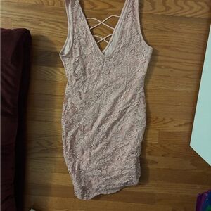 Elegant Pink Lace Dress
